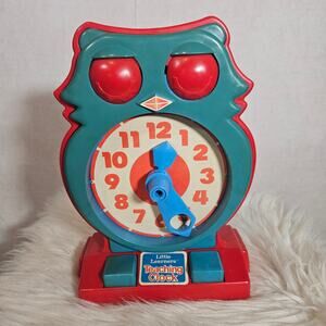 Vtg 1975 Little Learners Teaching Clock Blue Owl Sears TESTED WORKS
